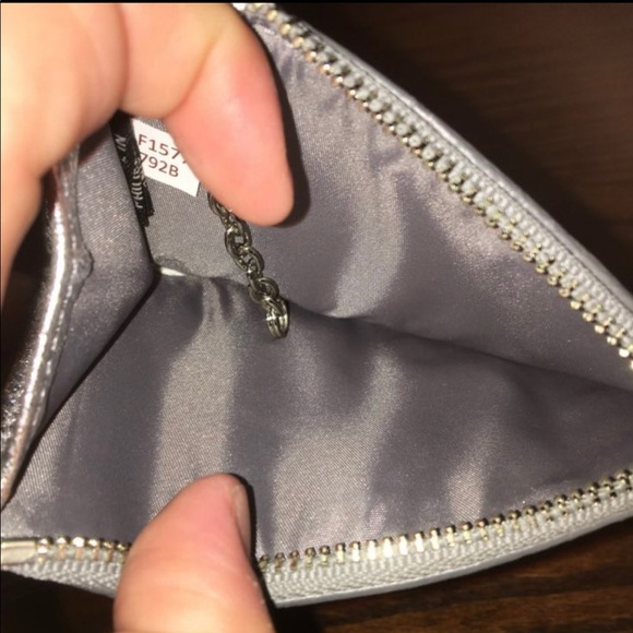 Coach Silver Glitter Card Holder Wallet - Picture 8 of 11